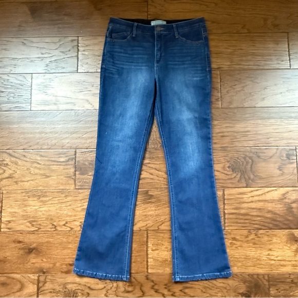 Wit & Wisdom Denim - Wit & Wisdom Mid Rise Flare Jeans Stretch Elastic Waist Faded Whiskers Size 10